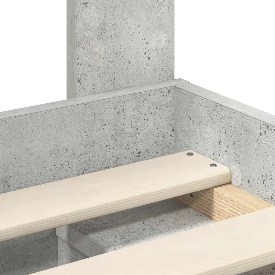Cadre de lit Gris Béton 150 x 200 cm Bois de pin massif - 10