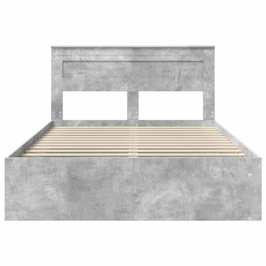 Cadre de lit Gris Béton 150 x 200 cm Bois de pin massif - 7