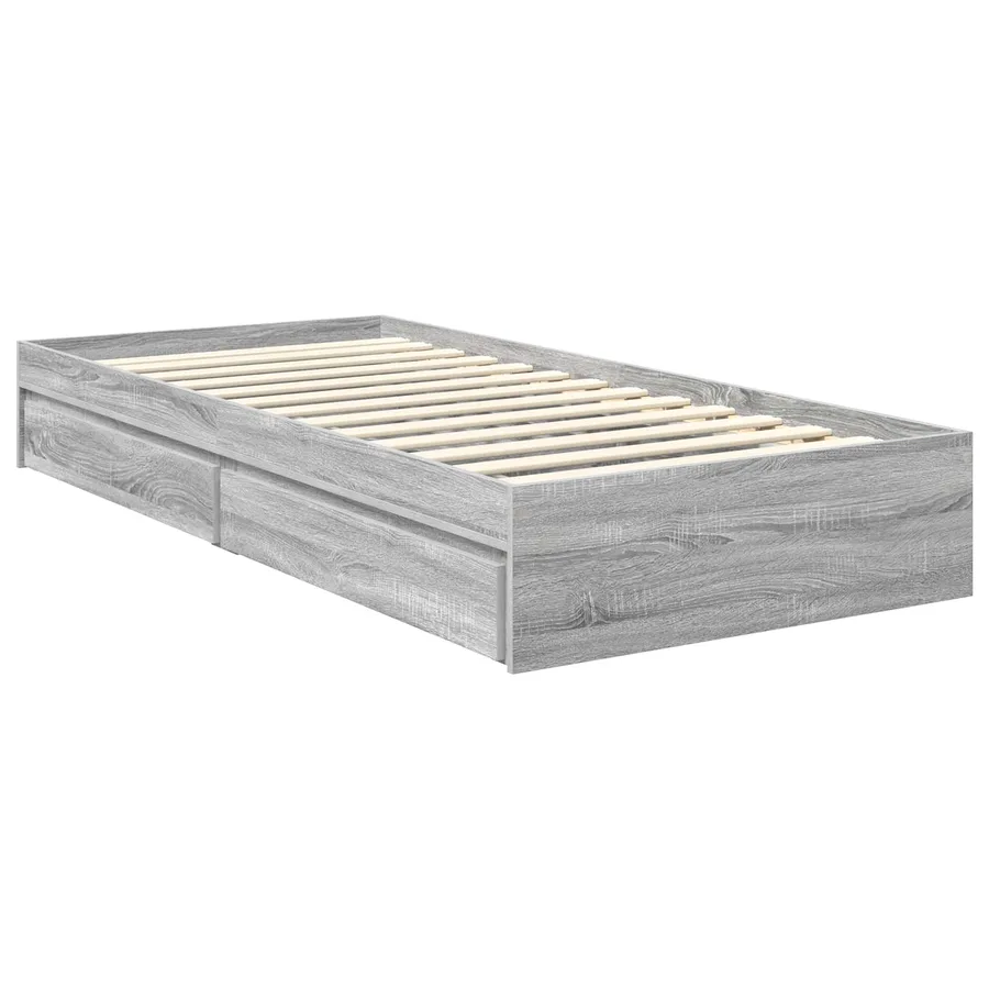 Lit de Rangement Gris Sonoma 90 x 200 cm Bois d'ingénierie - 6