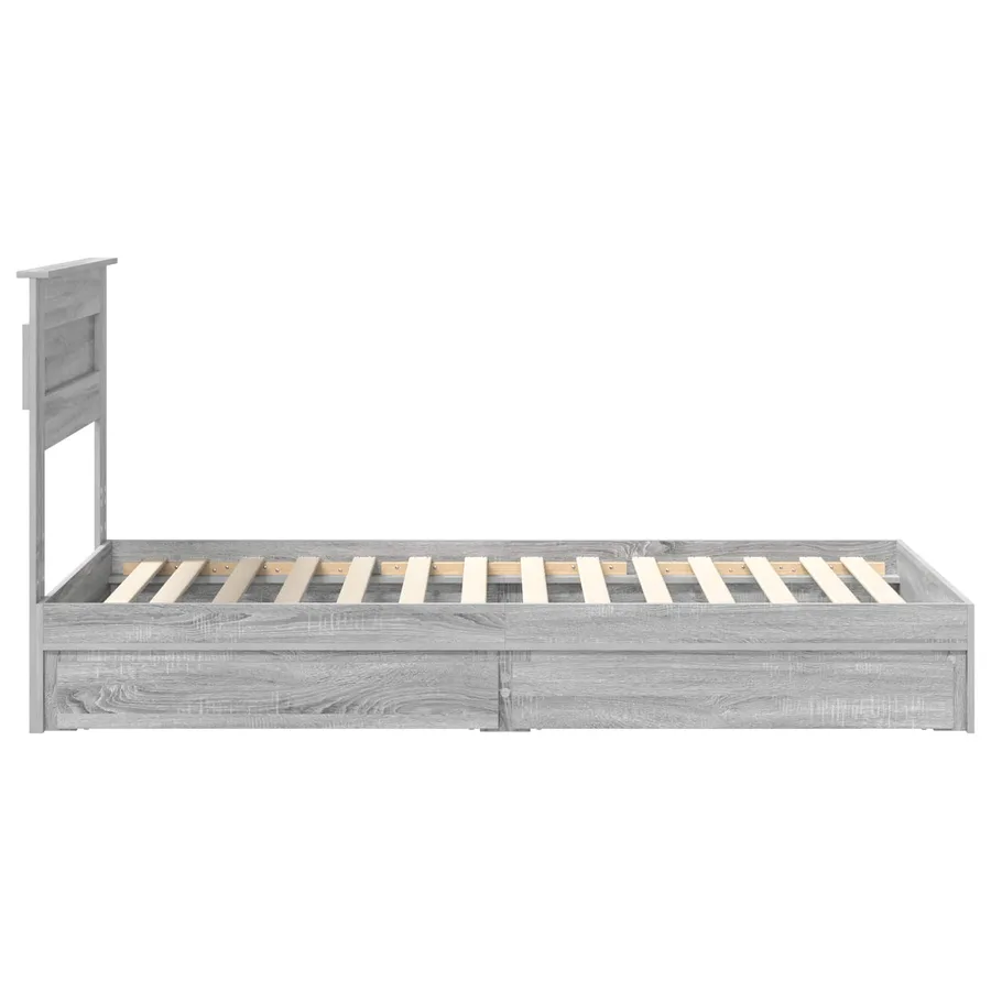 Lit de Rangement Gris Sonoma 90 x 200 cm Bois d'ingénierie - 9