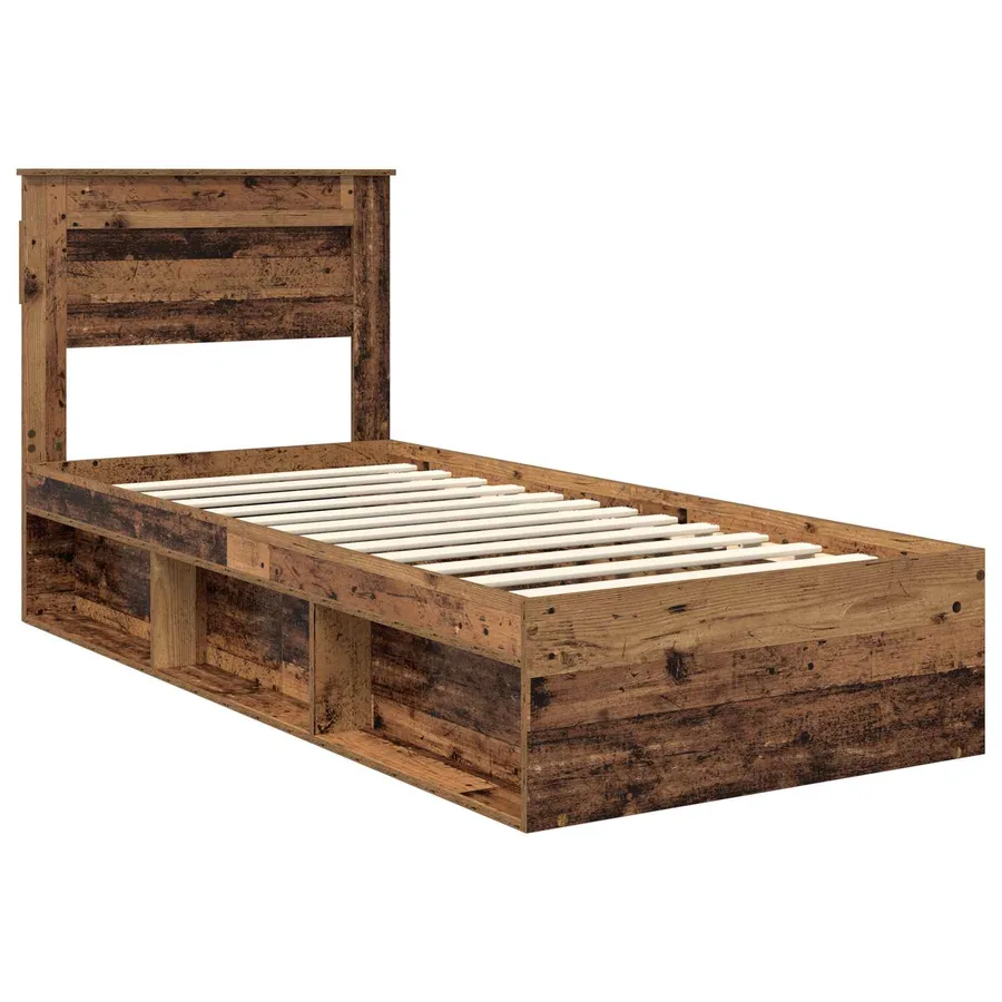 Cadre de lit Bois ancien 75 x 190 cm Bois de pin massif - 4
