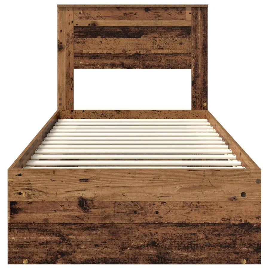 Cadre de lit Bois ancien 75 x 190 cm Bois de pin massif - 7