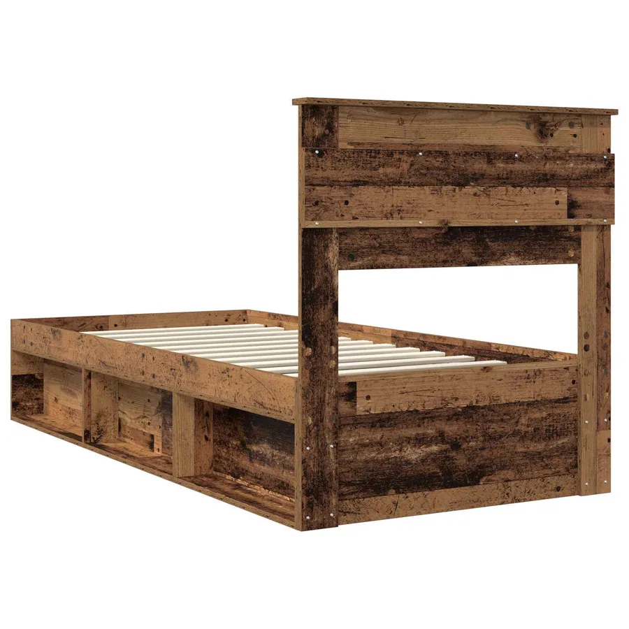 Cadre de lit Bois ancien 75 x 190 cm Bois de pin massif - 9