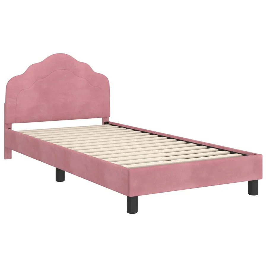 Cadre de lit pour enfants avec tête de lit Rose 90 x 190 cm - 4