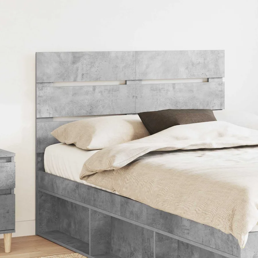 Tête de lit Gris béton Bois d'ingénierie