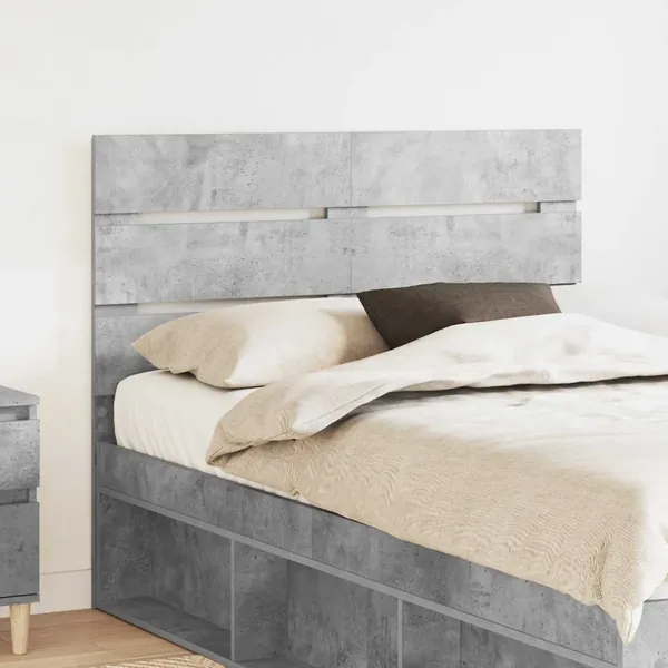 Tête de lit Gris béton Bois d'ingénierie