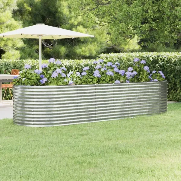 Lit surélevé de jardin Acier galvanisé Argenté