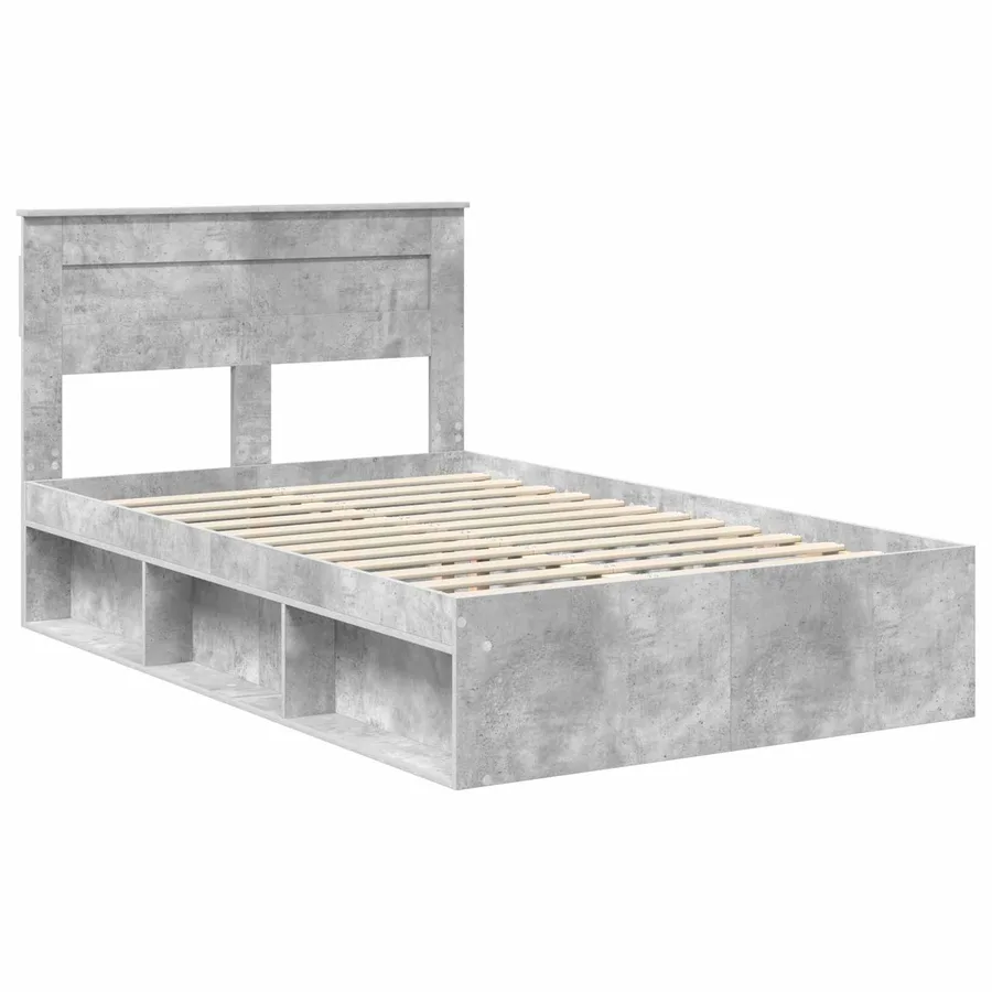 Cadre de lit Béton 120 x 190 cm Bois de pin massif - 4