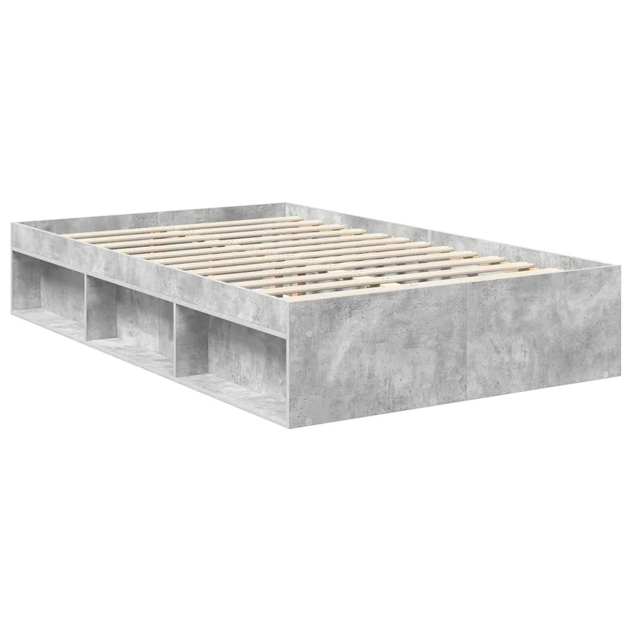 Cadre de lit Béton 120 x 190 cm Bois de pin massif - 5