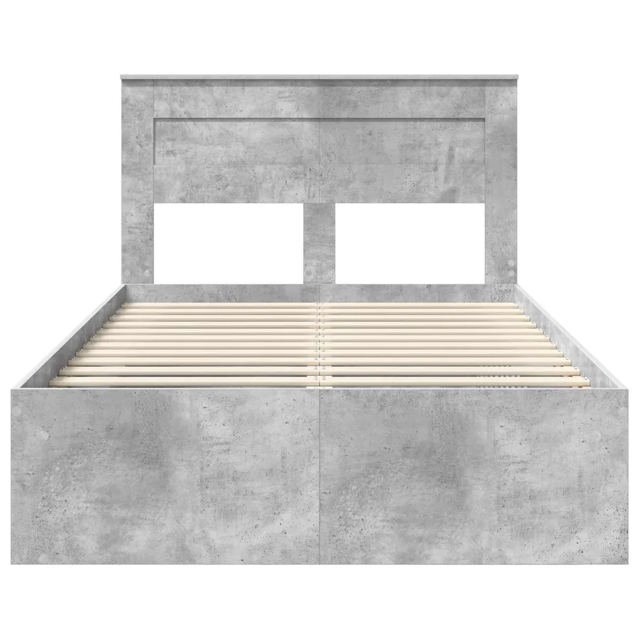 Cadre de lit Béton 120 x 190 cm Bois de pin massif - 7