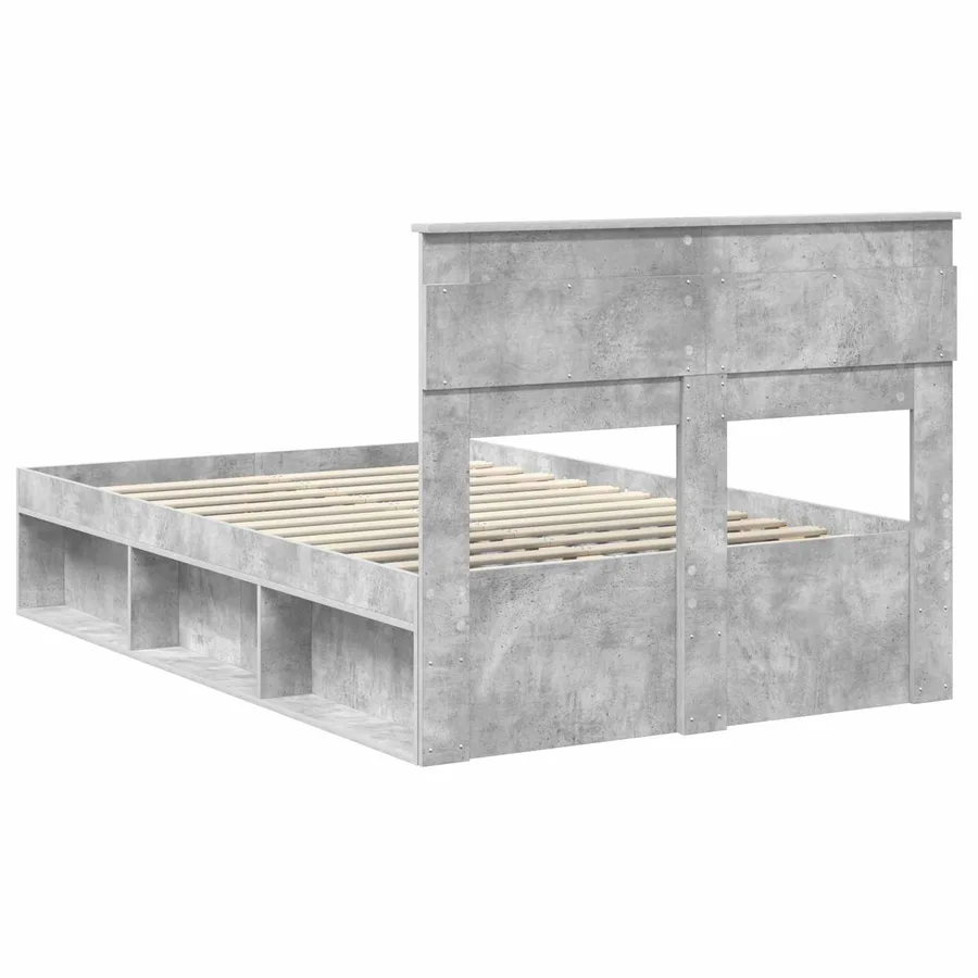Cadre de lit Béton 120 x 190 cm Bois de pin massif - 9