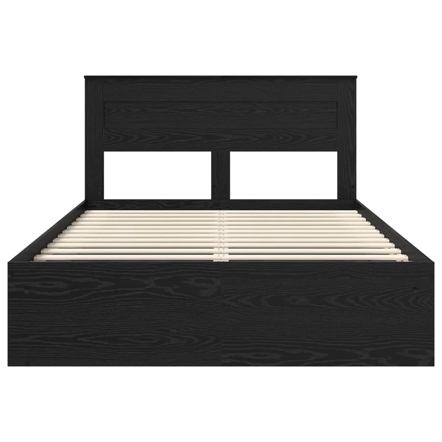 Cadre de lit avec stockage Noir 150 x 200 cm Bois de pin massif - 7
