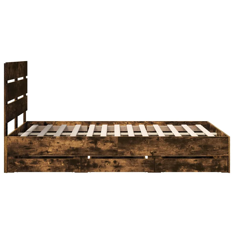 Cadre de lit Chêne fumé 120 x 190 cm Bois Ingénierie - 9