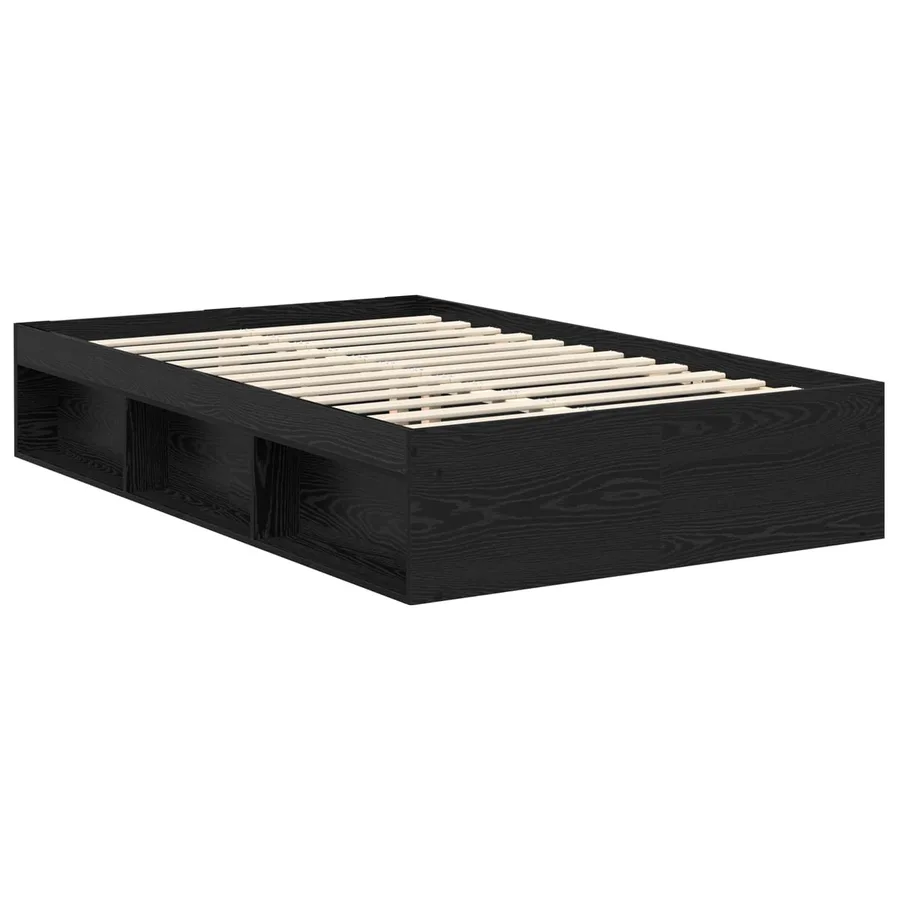 Cadre de lit Noir 120 x 190 cm Bois de pin massif - 5
