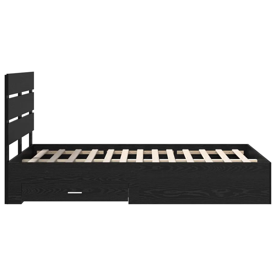 Cadre de lit Chêne noir 120 x 200 cm Bois d'ingénierie - 9