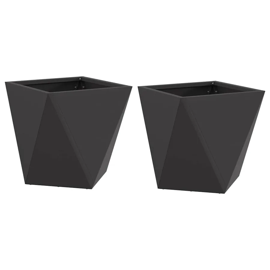 Jardinière 2 pc Noir 30 x 30 x 30 cm Acier - 2