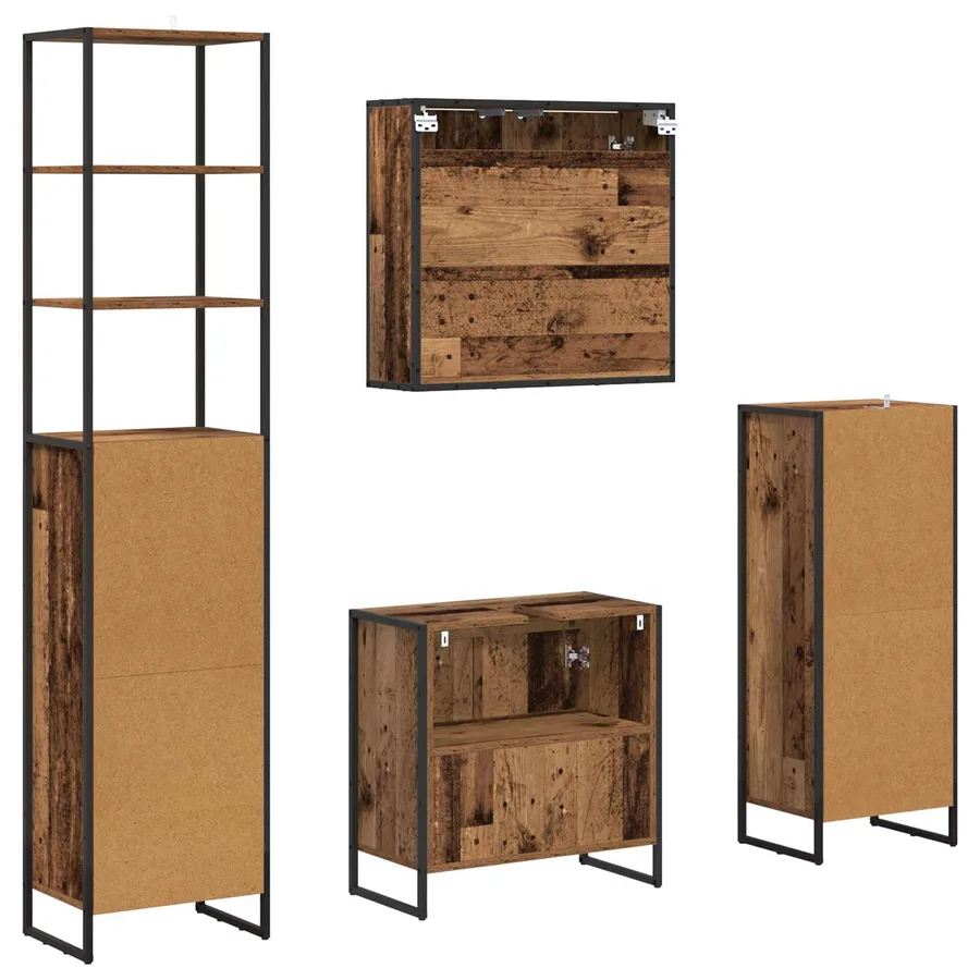 Ensemble de mobilier de salle de bain avec tiroir Bois ancien - 10