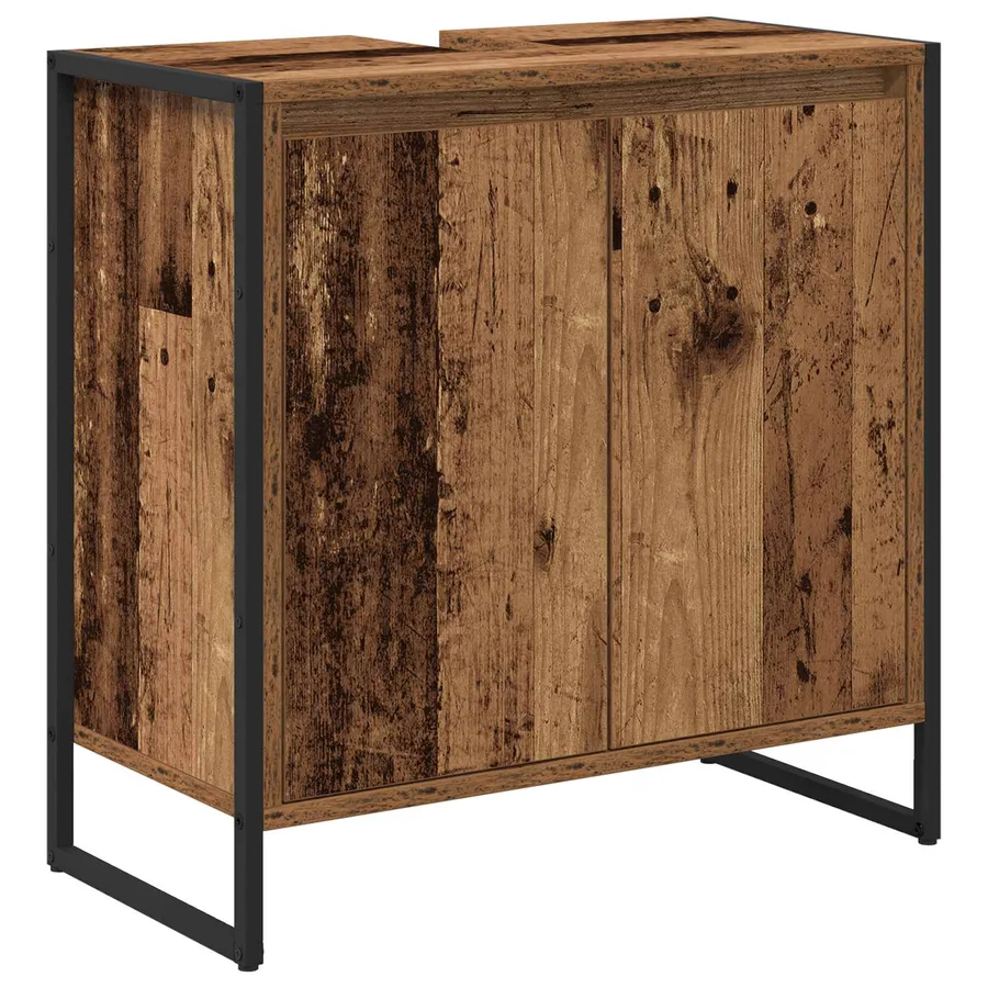 Ensemble de mobilier de salle de bain avec tiroir Bois ancien - 5