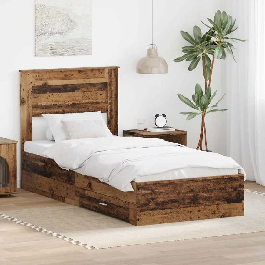 Cadre de lit Bois ancien 90 x 200 cm Bois d'ingénierie