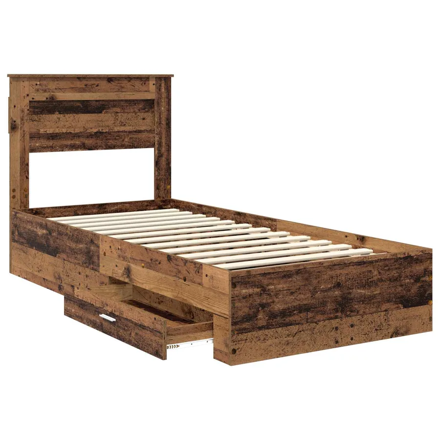 Cadre de lit Bois ancien 90 x 200 cm Bois d'ingénierie - 5