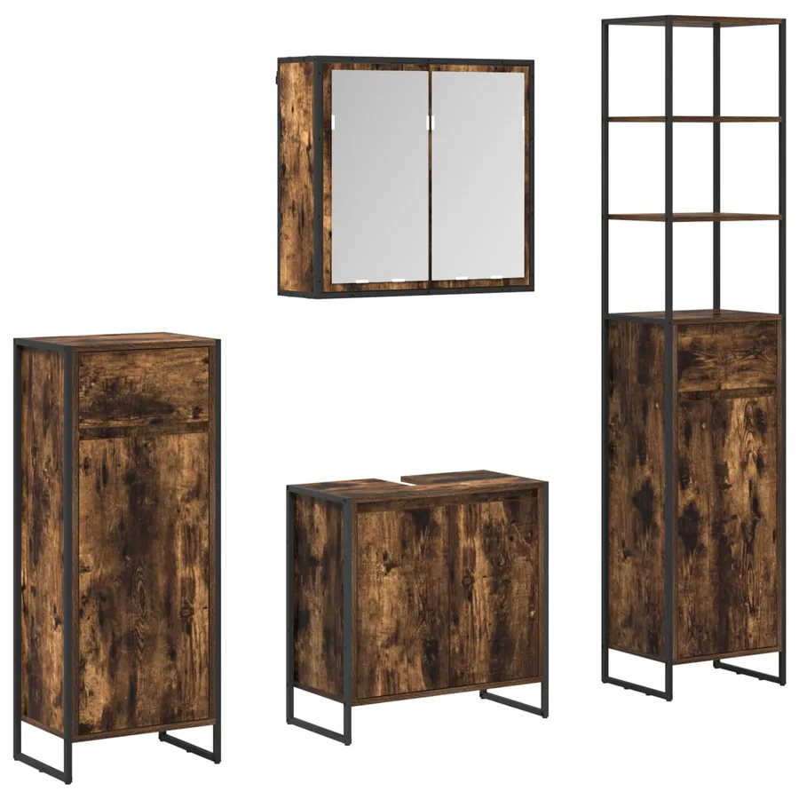Ensemble de mobilier de salle de bain avec tiroir Chêne fumé - 2