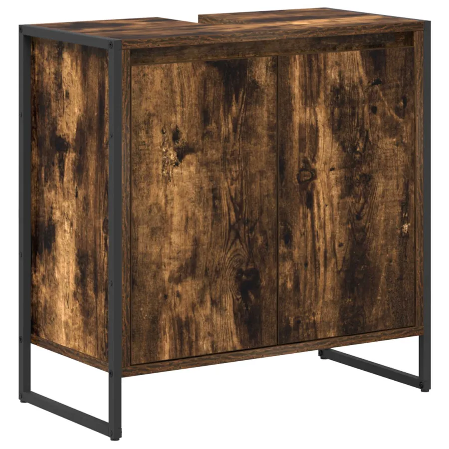 Ensemble de mobilier de salle de bain avec tiroir Chêne fumé - 5