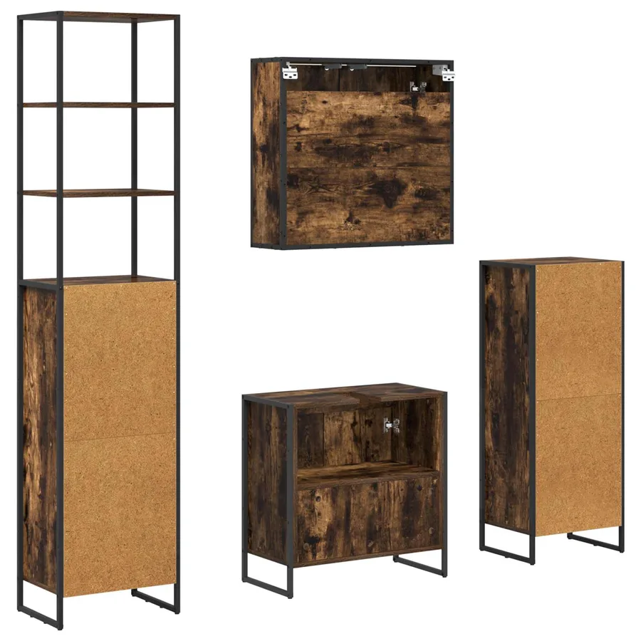 Ensemble de mobilier de salle de bain avec tiroir Chêne fumé - 8