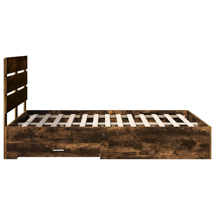 Cadre de lit Chêne fumé 140 x 200 cm Bois d'ingénierie - 9