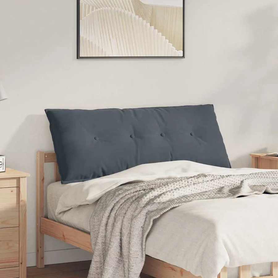 Coussin de Dos Gris foncé 120 x 50 cm Tissu en velours côtelé