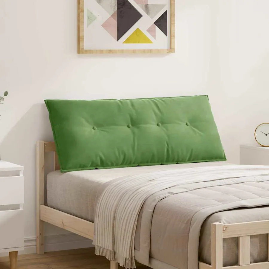 Coussin de Dos Vert clair 120 x 50 cm Tissu en velours côtelé