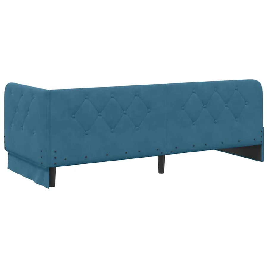 Cadre de lit d'angle Bleu 80 x 200 cm Velours - 9