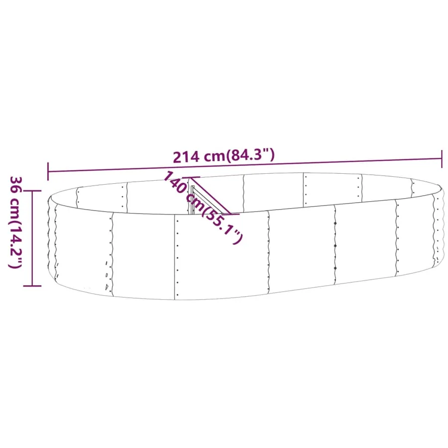 Lit surélevé de jardin Acier galvanisé 214x140x36cm gris - 6