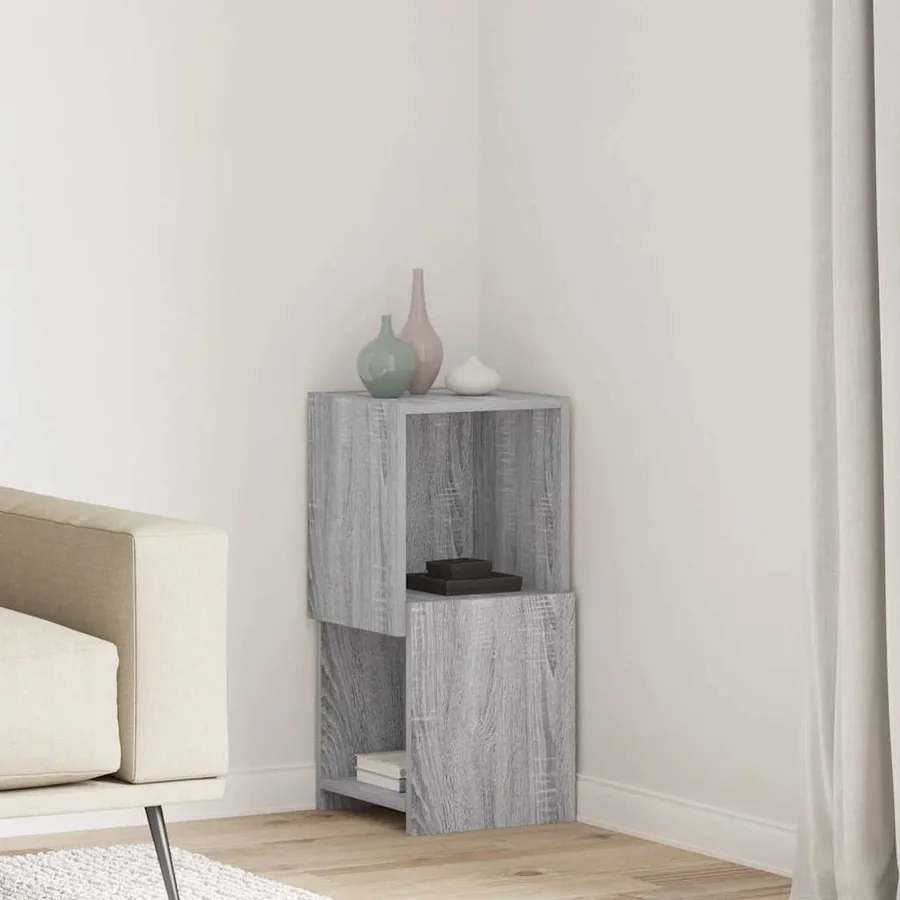 Meuble d'angle Gris Sonoma 30,5x30x65cm Bois d'ingénierie