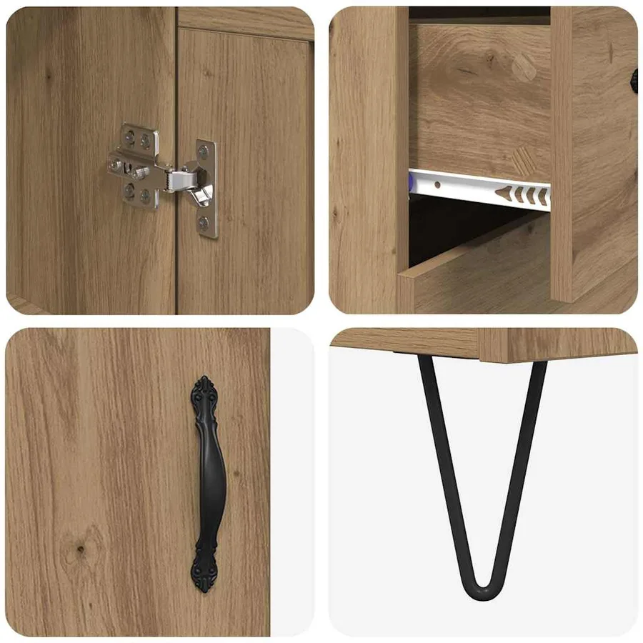 Haut Armoire Chêne artisanal 69,5 x 34 x 180 cm - 11