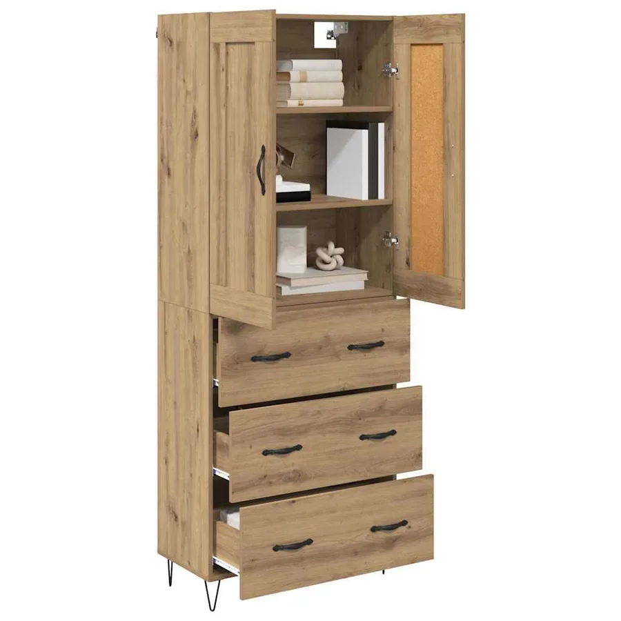 Haut Armoire Chêne artisanal 69,5 x 34 x 180 cm - 3