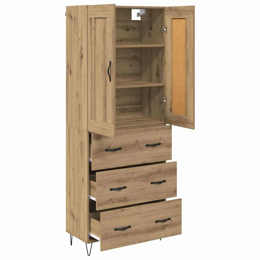 Haut Armoire Chêne artisanal 69,5 x 34 x 180 cm - 5