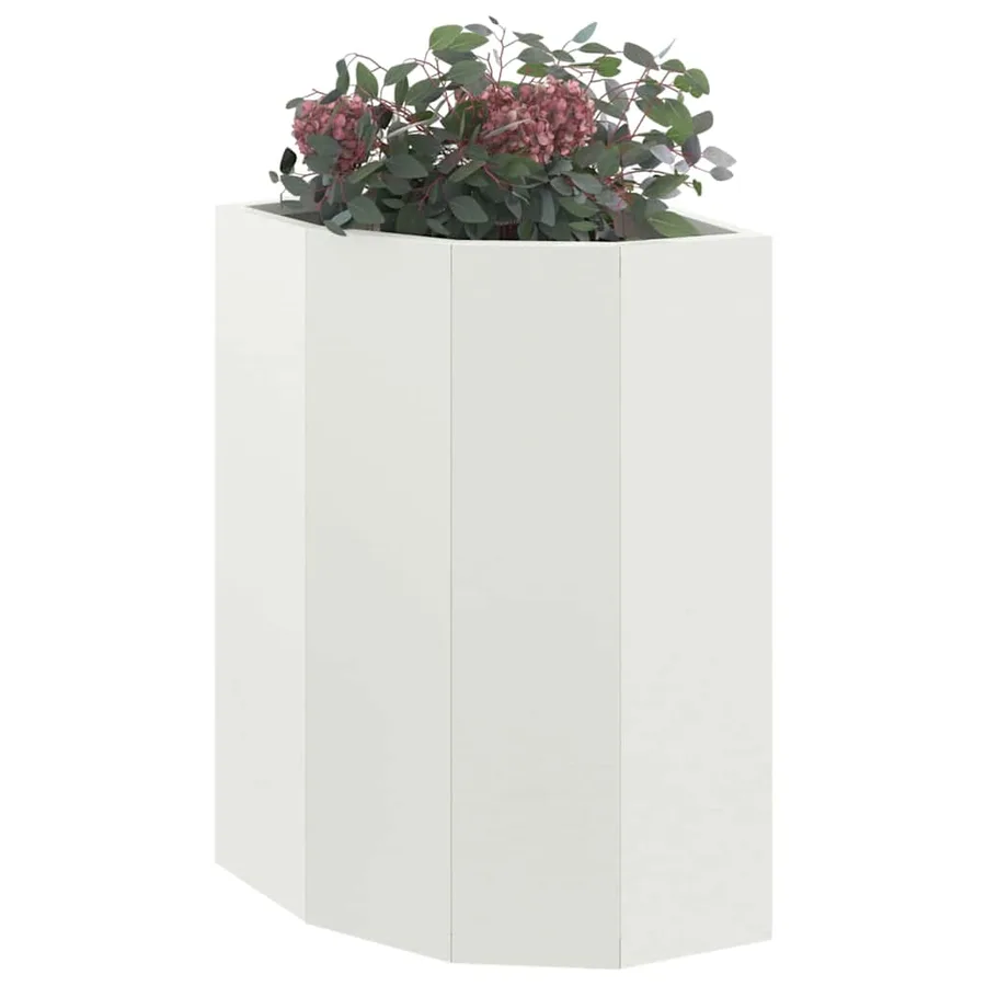 Jardinière d'Angle Blanc 30 x 30 x 50 cm Acier - 3