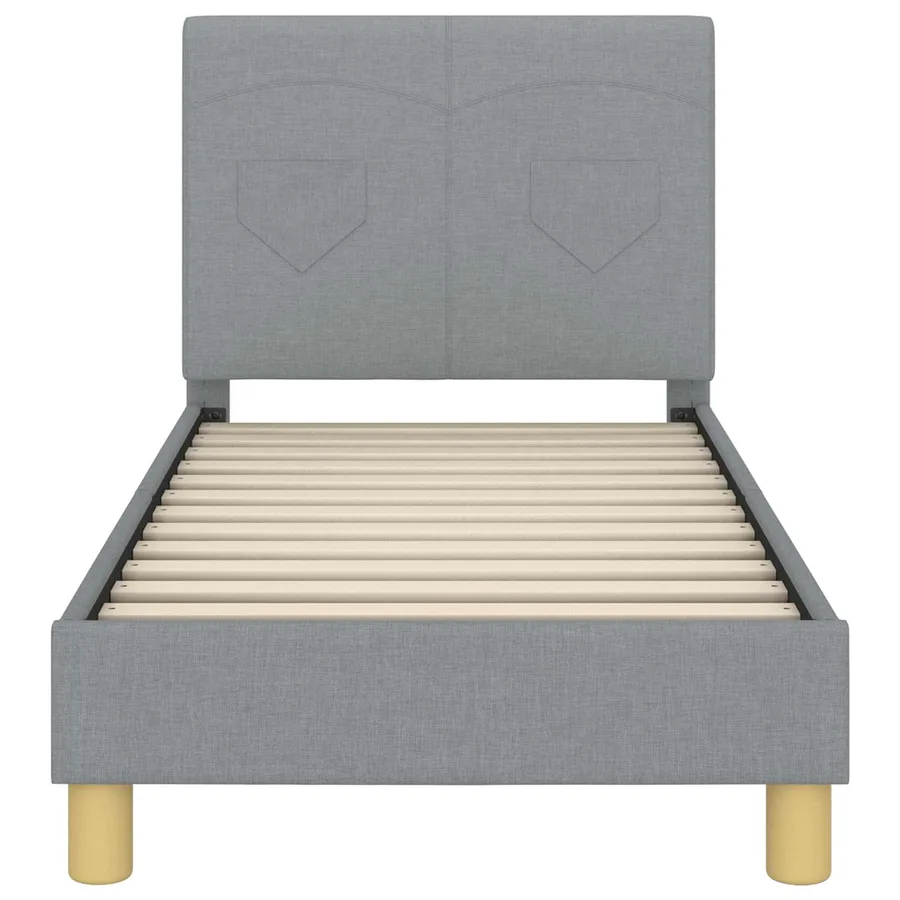 Cadre de lit pour tout-petit avec tête de lit Gris clair tissu - 5