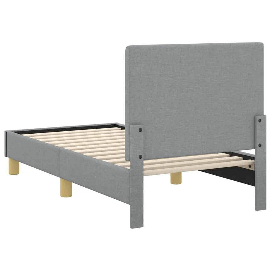 Cadre de lit pour tout-petit avec tête de lit Gris clair tissu - 7