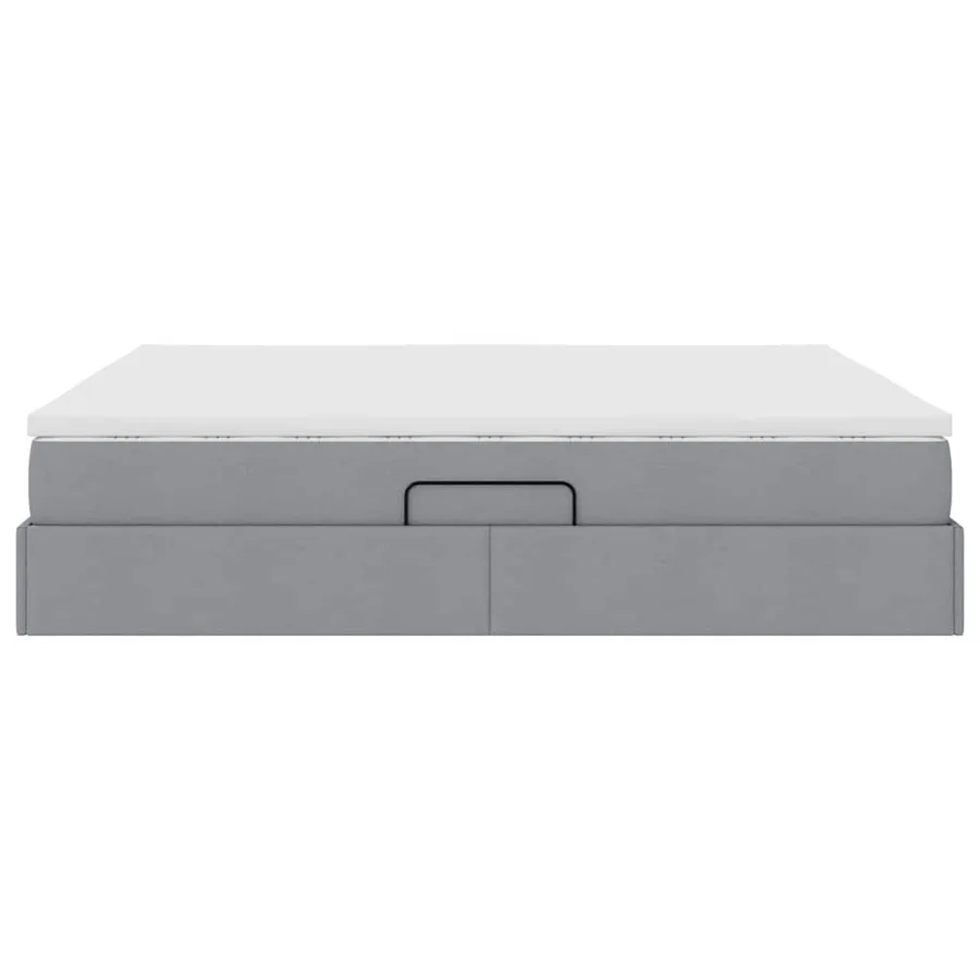 Lit avec rangement et matelas Gris clair 180 x 200 cm Polyester - 9