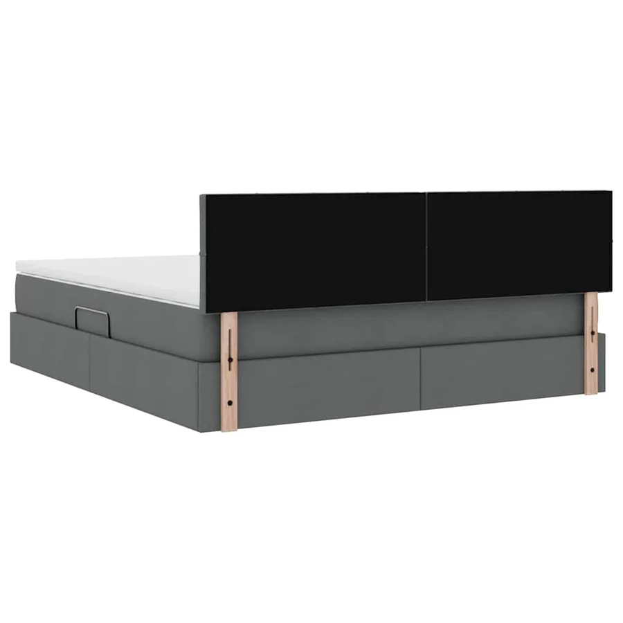 Lit avec rangement et matelas Gris foncé 180 x 200 cm - 11