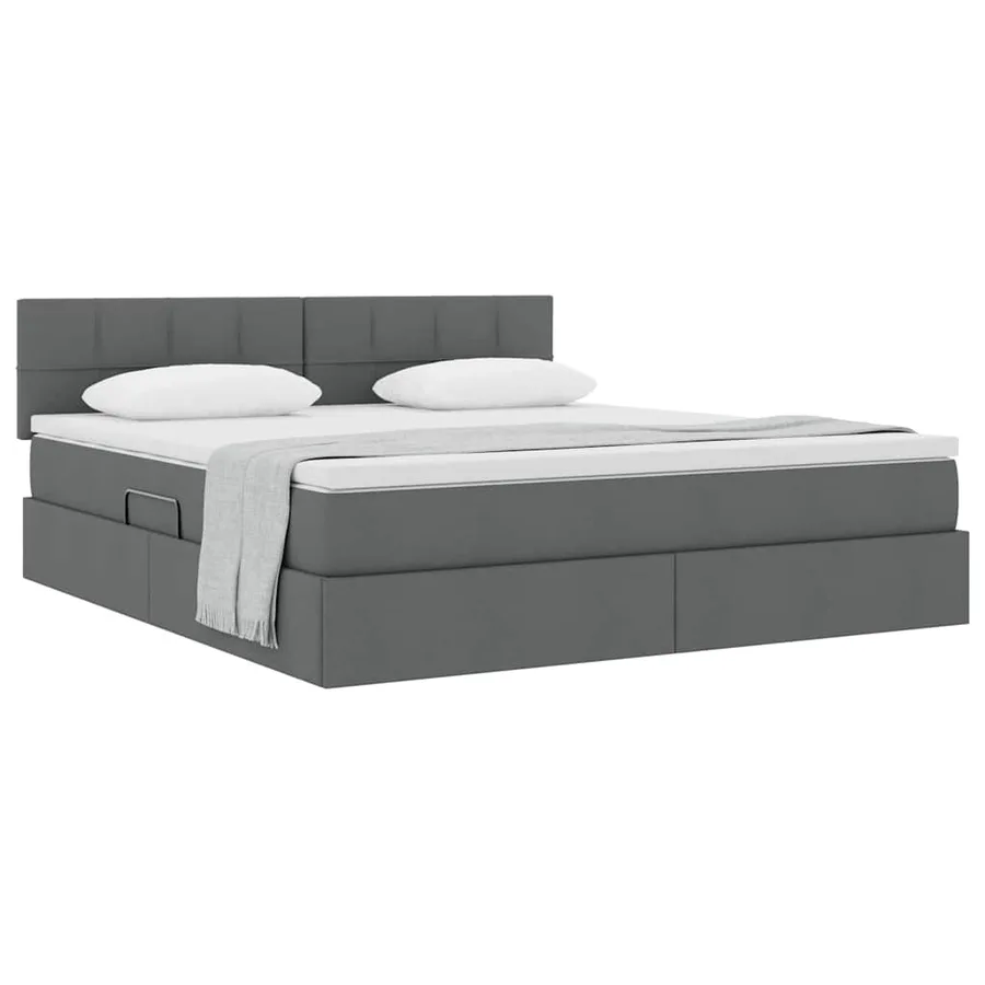 Lit avec rangement et matelas Gris foncé 180 x 200 cm - 3