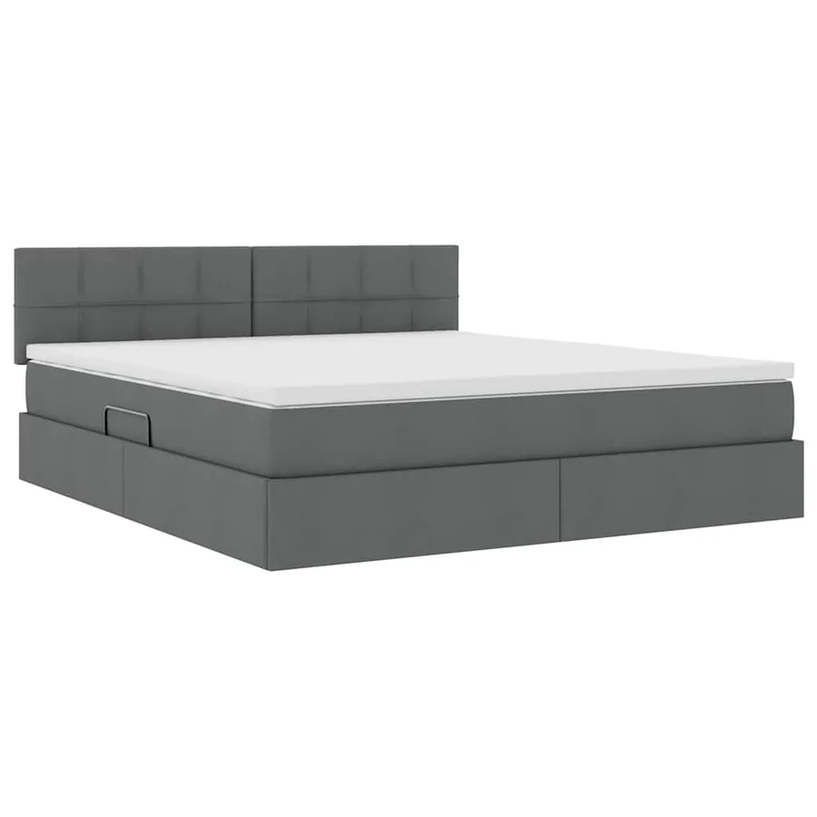 Lit avec rangement et matelas Gris foncé 180 x 200 cm - 5