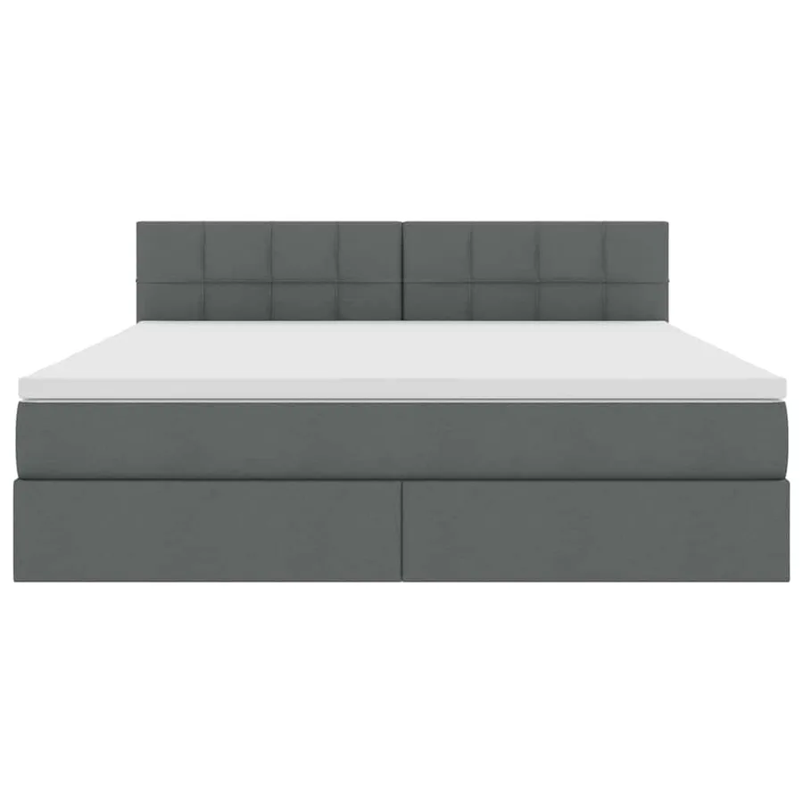 Lit avec rangement et matelas Gris foncé 180 x 200 cm - 7