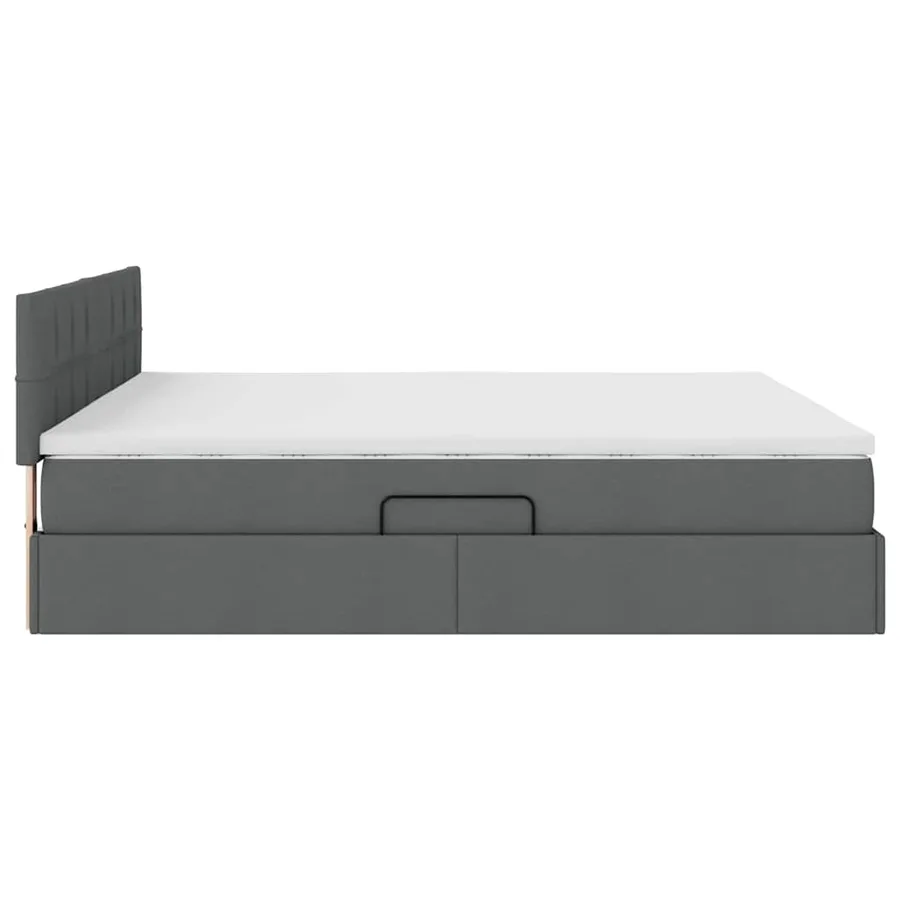 Lit avec rangement et matelas Gris foncé 180 x 200 cm - 8