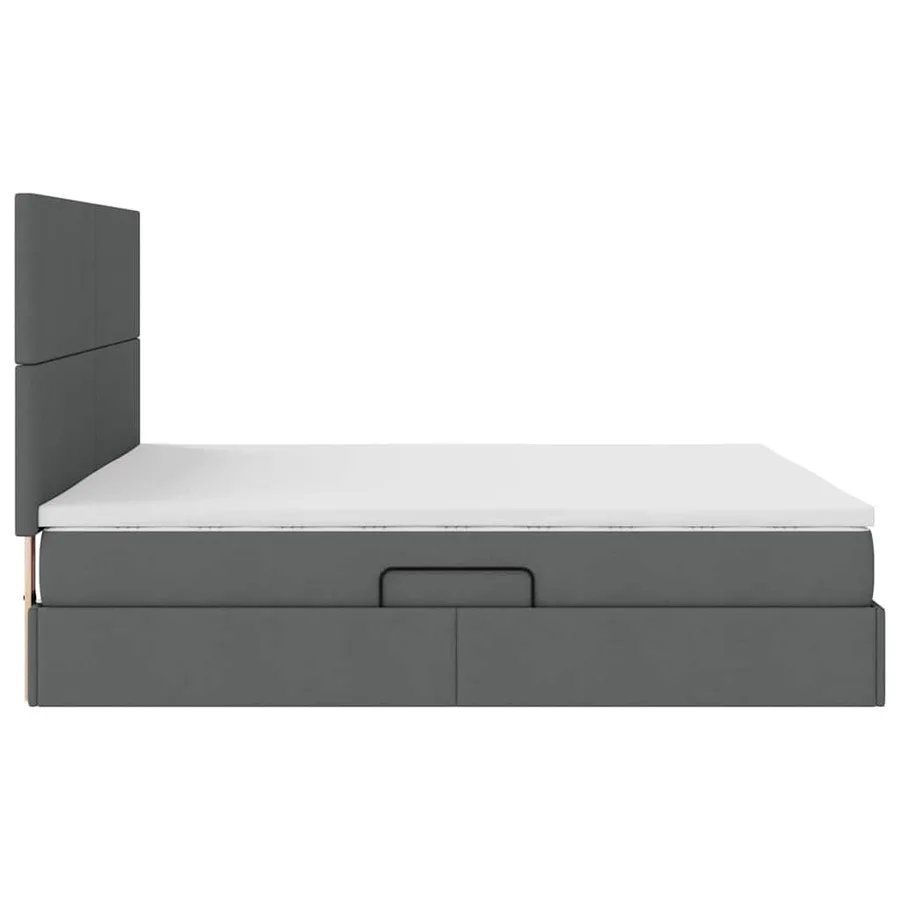 Lit avec rangement et matelas Gris foncé 180 x 200 cm tissu - 10