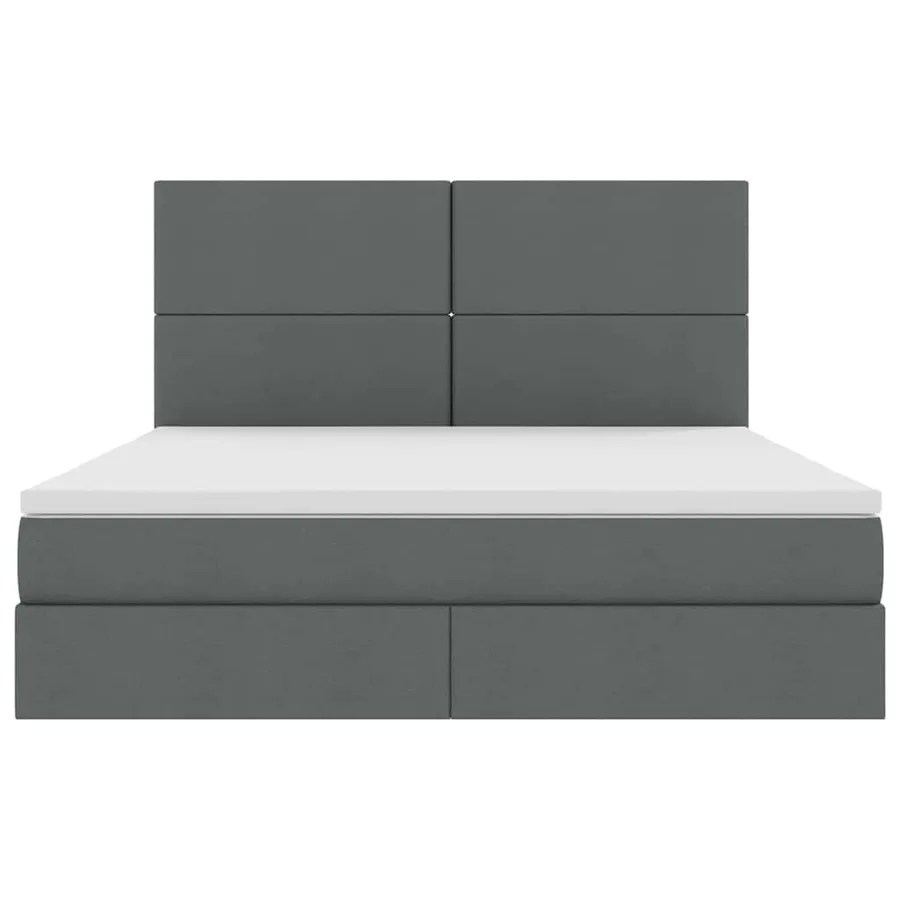 Lit avec rangement et matelas Gris foncé 180 x 200 cm tissu - 7