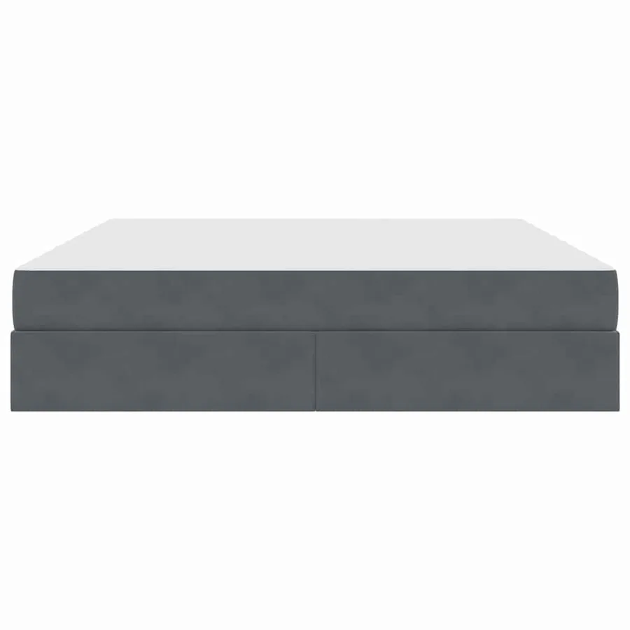 Lit avec rangement et matelas Gris foncé 180 x 200 cm Velours - 7