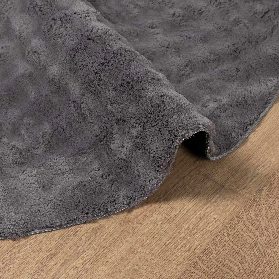 Tapis de surface Rond SIROLO Anthracite Ø 120 CM Polyester - 5