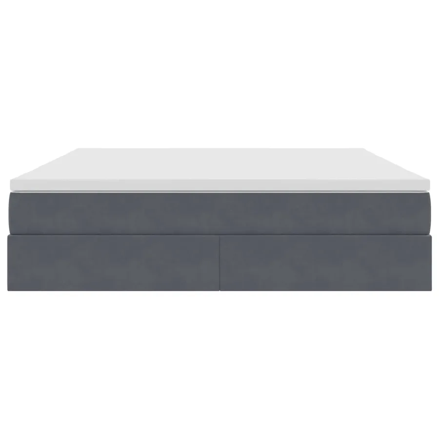 Lit avec rangement et matelas Gris foncé 180 x 200 cm Velours - 7